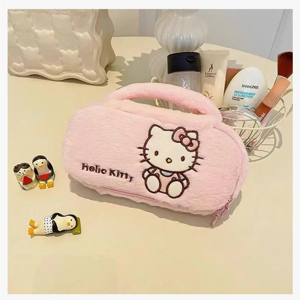 Hello Kitty, plush make up bag, travel, toiletry,organizer, cosmetic pou…